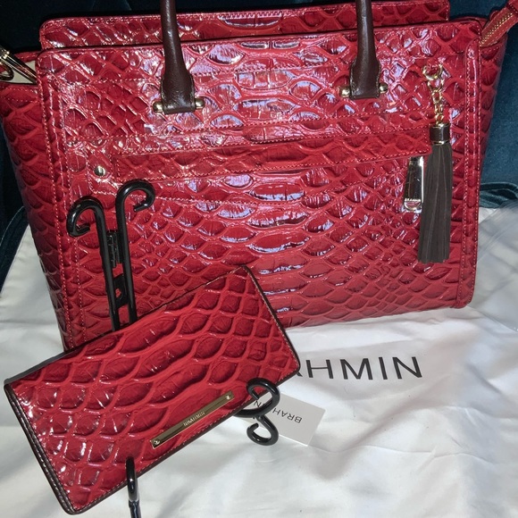 Brahmin Harper & Wallet in Scarlet Vardo - Picture 9 of 11